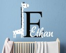 Giraffe Personalized Name and Initial Vinyl Decal